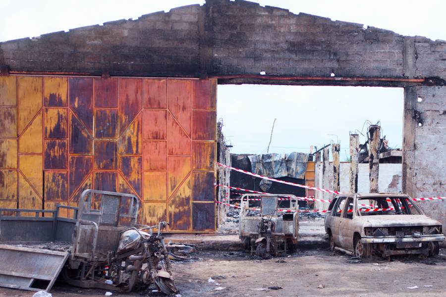 The aftermath of the attack on the military base in Alibori