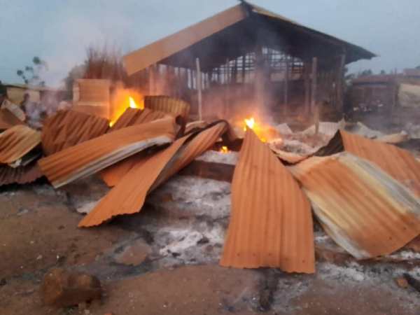 The church in Komanda, Democratic Republic of Congo, where a night vigil was attacked on 27 July 2025
