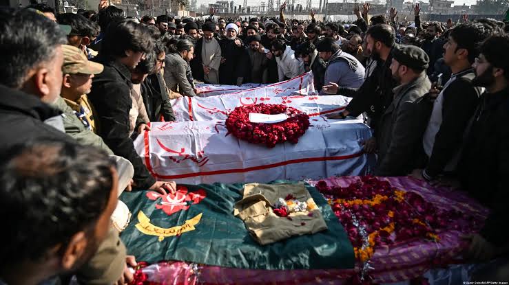 Security forces cordon off the area following the attack