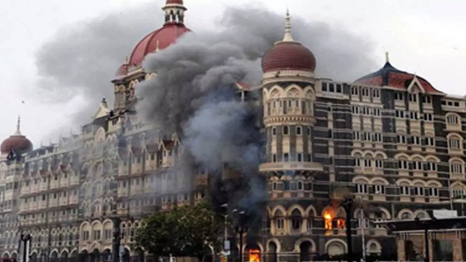 The Taj Mahal Palace Hotel under siege during the 26/11 attacks, November 2008