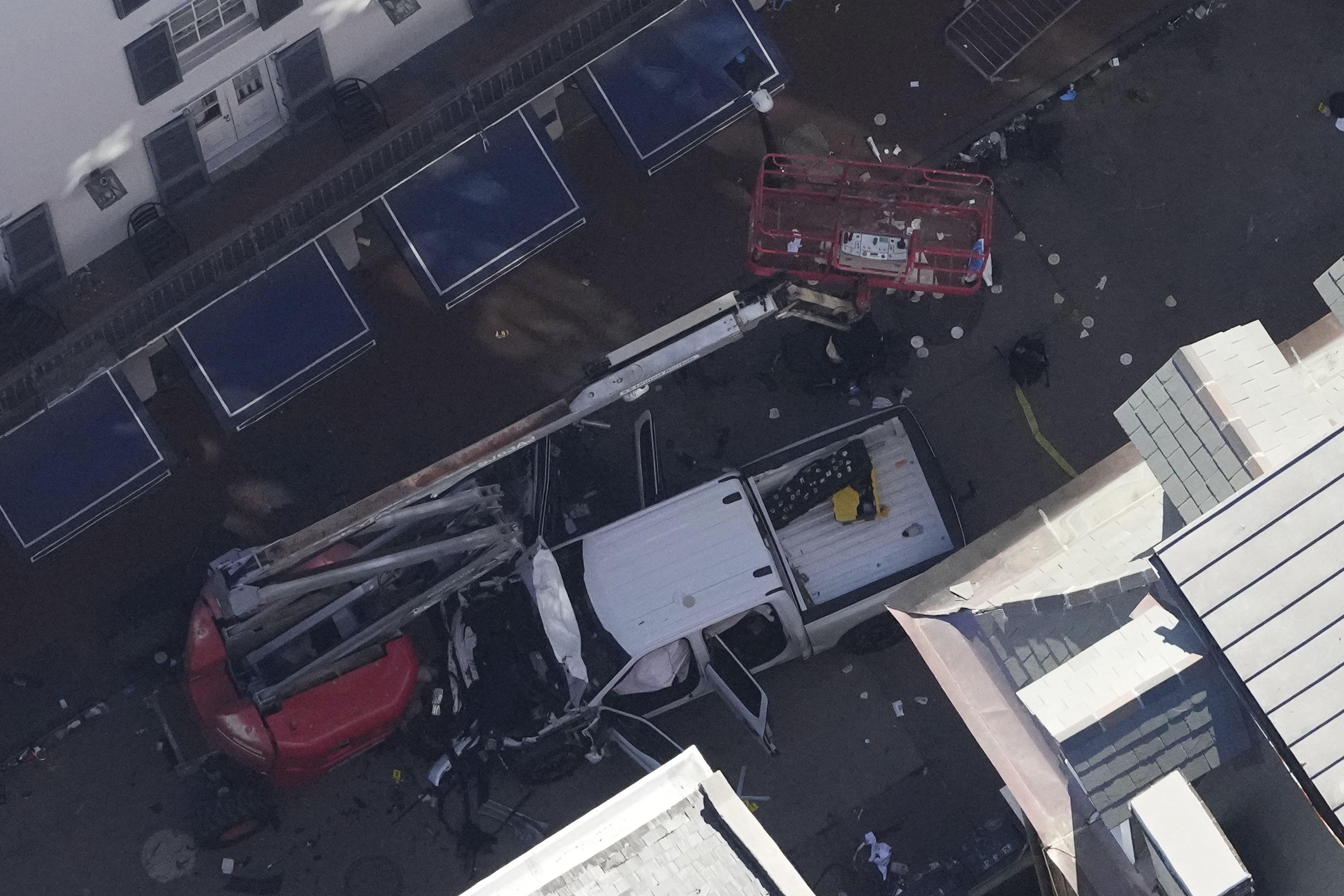 Emergency responders and law enforcement at the scene following the attack